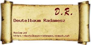 Deutelbaum Radamesz névjegykártya